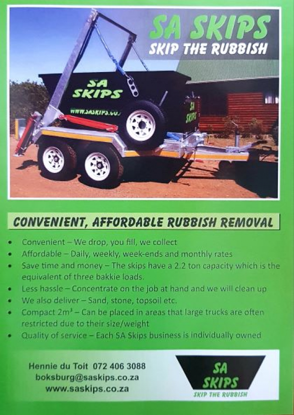 SA Skips East Rand Boksburg & Germiston Skip Rental, Compact 2m3