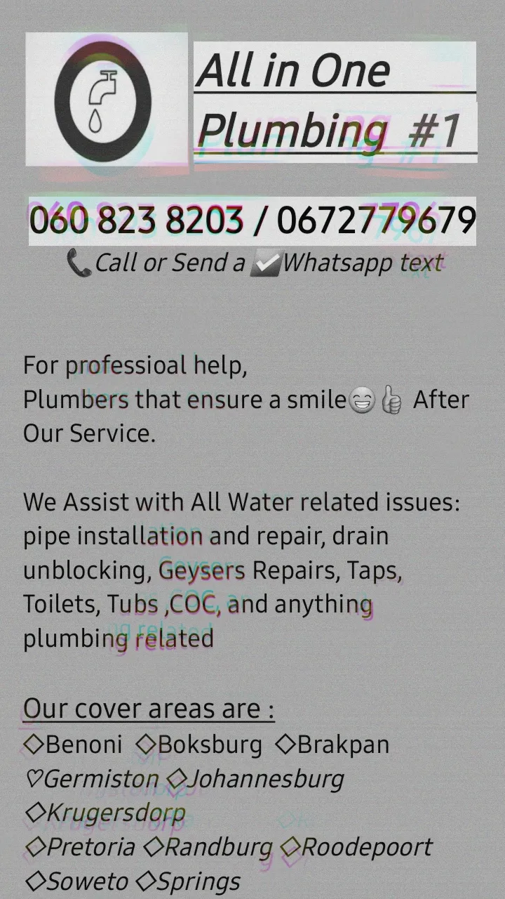 All In One Plumbers Call now and get a free photo 1