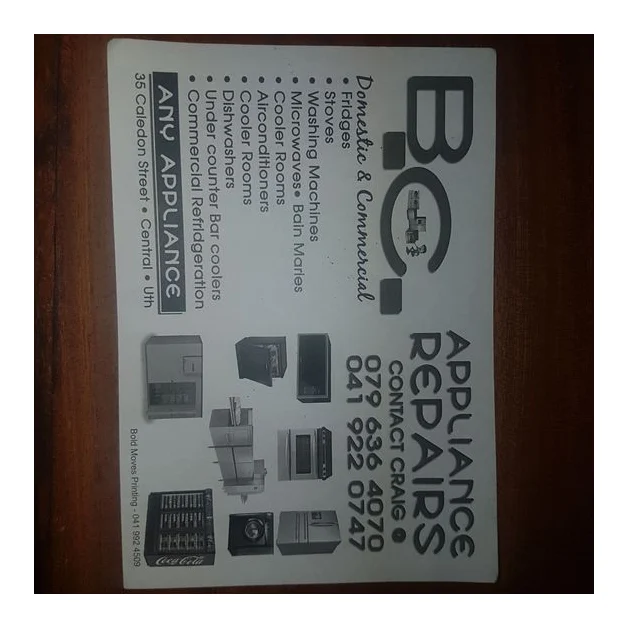 Appliance Repairs. Domestic and Commercial. logo